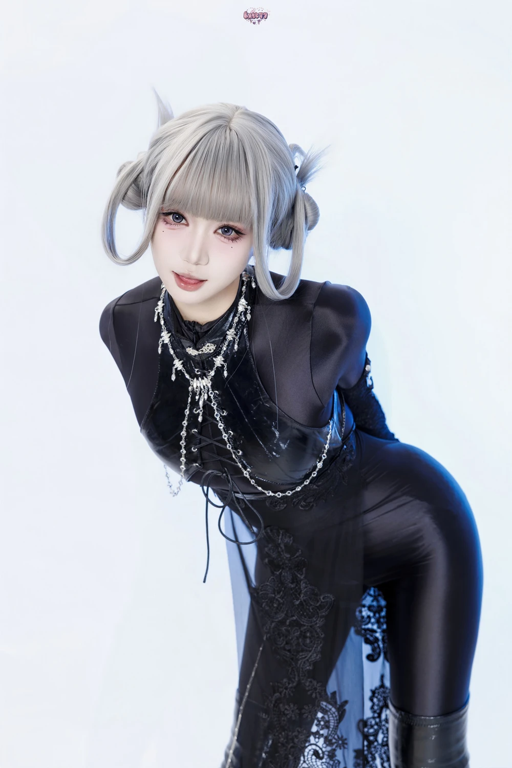 Cosplay 柒柒要乖哦 – 黑靡烟旗袍 - P2
