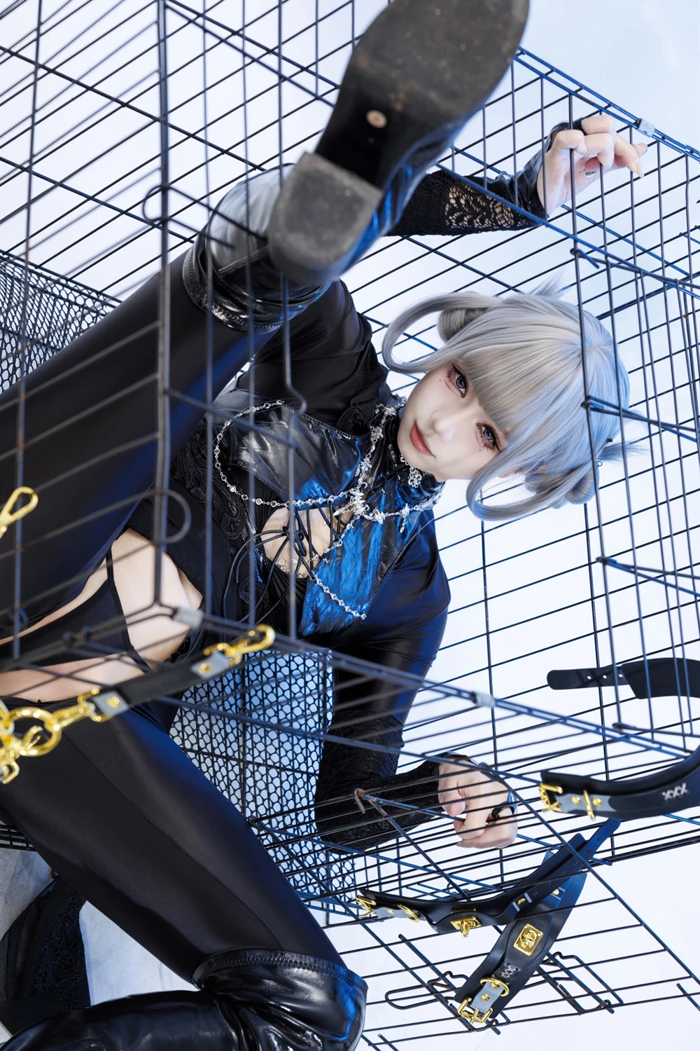 Cosplay 柒柒要乖哦 – 黑靡烟旗袍 - P44