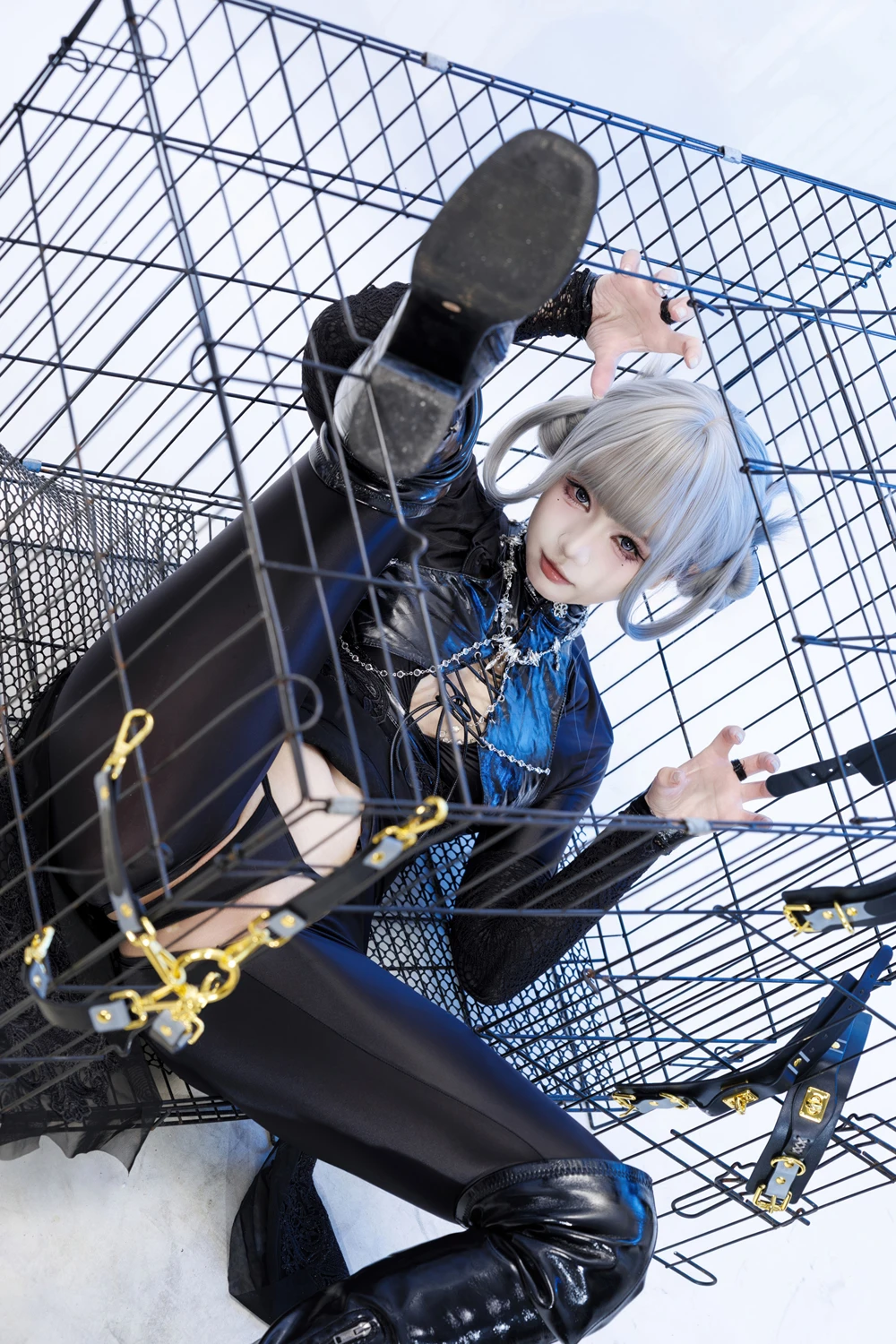 Cosplay 柒柒要乖哦 – 黑靡烟旗袍 - P45