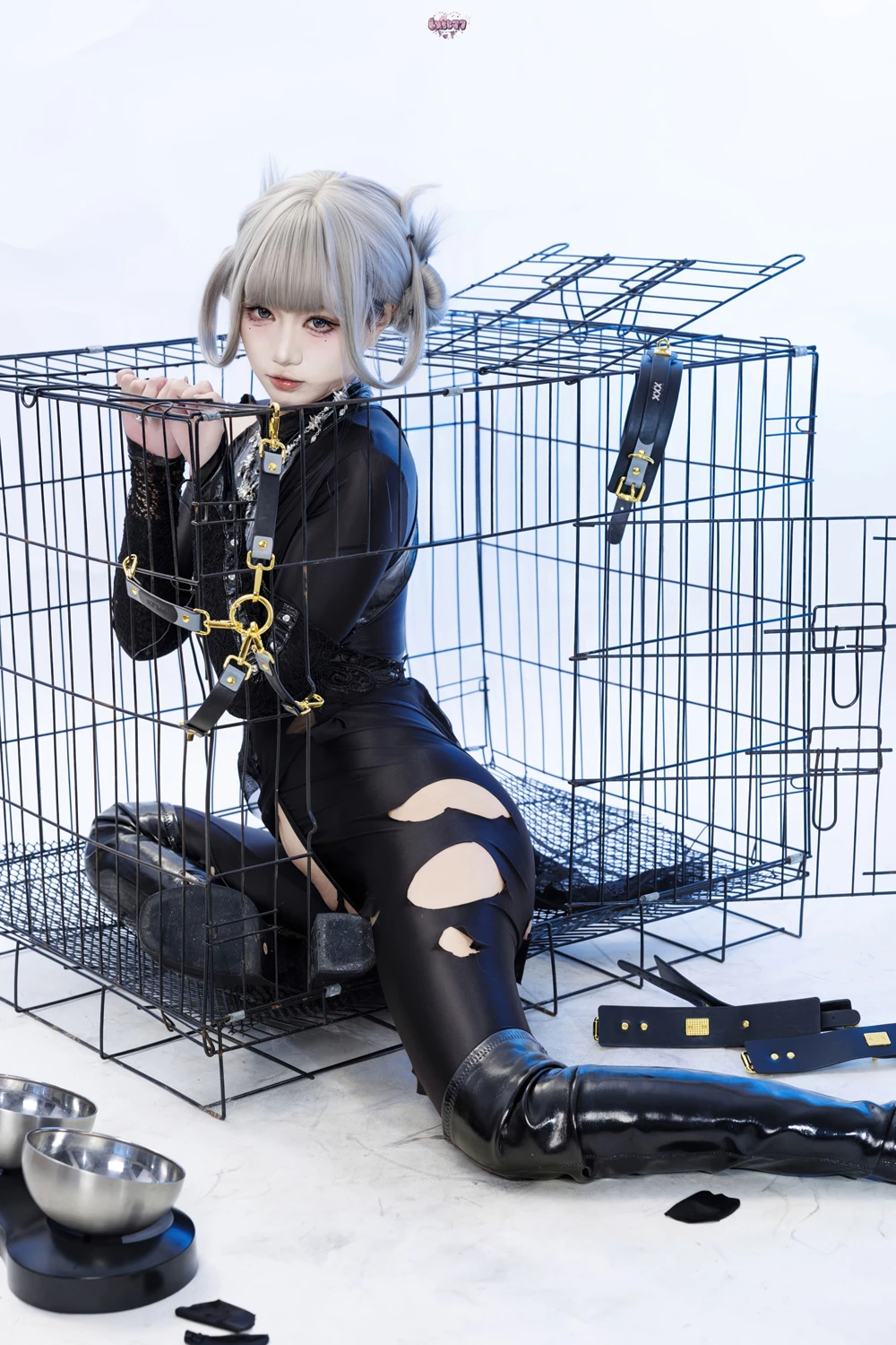 Cosplay 柒柒要乖哦 – 黑靡烟旗袍 - P54