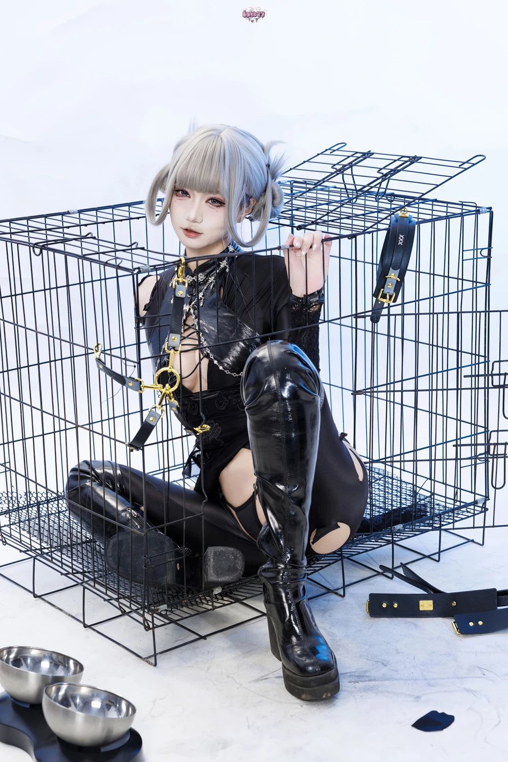 Cosplay 柒柒要乖哦 – 黑靡烟旗袍 - P55