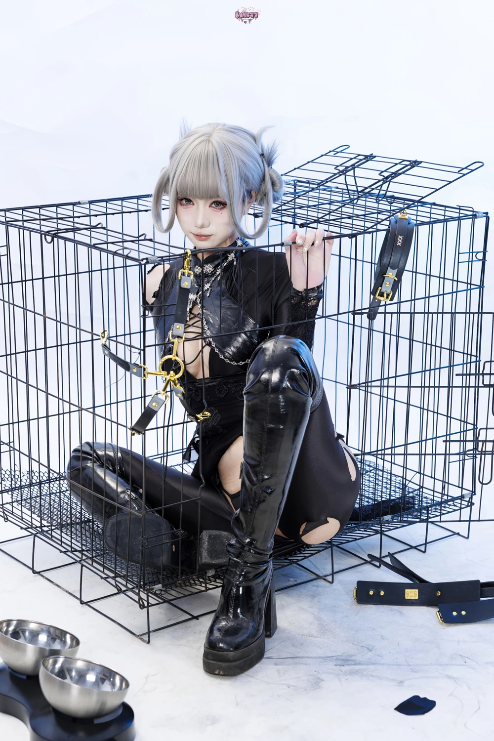 Cosplay 柒柒要乖哦 – 黑靡烟旗袍 - P56