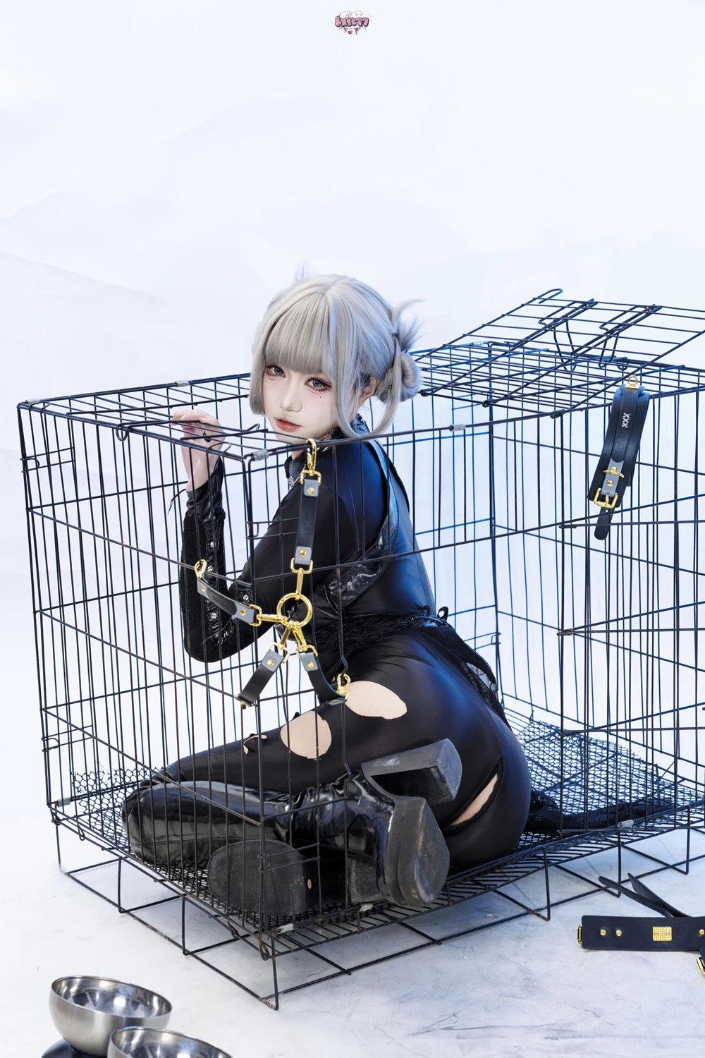 Cosplay 柒柒要乖哦 – 黑靡烟旗袍 - P57