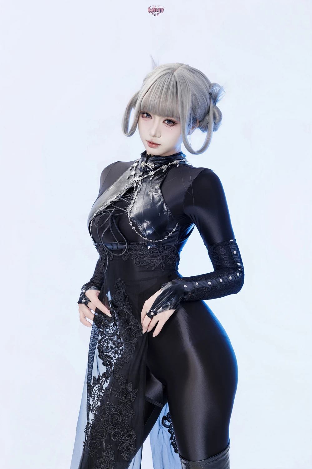 Cosplay 柒柒要乖哦 – 黑靡烟旗袍 - P5