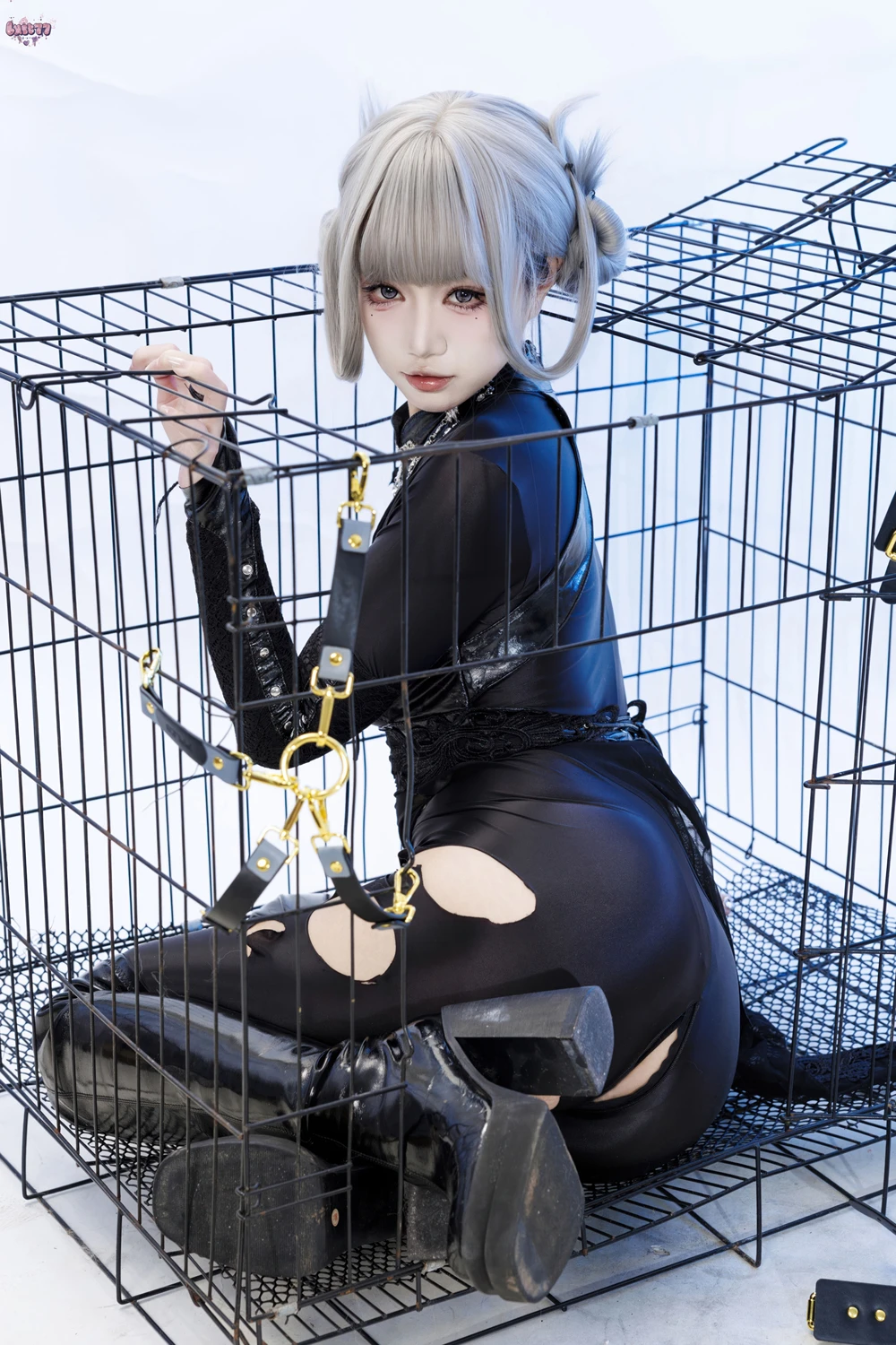 Cosplay 柒柒要乖哦 – 黑靡烟旗袍 - P58