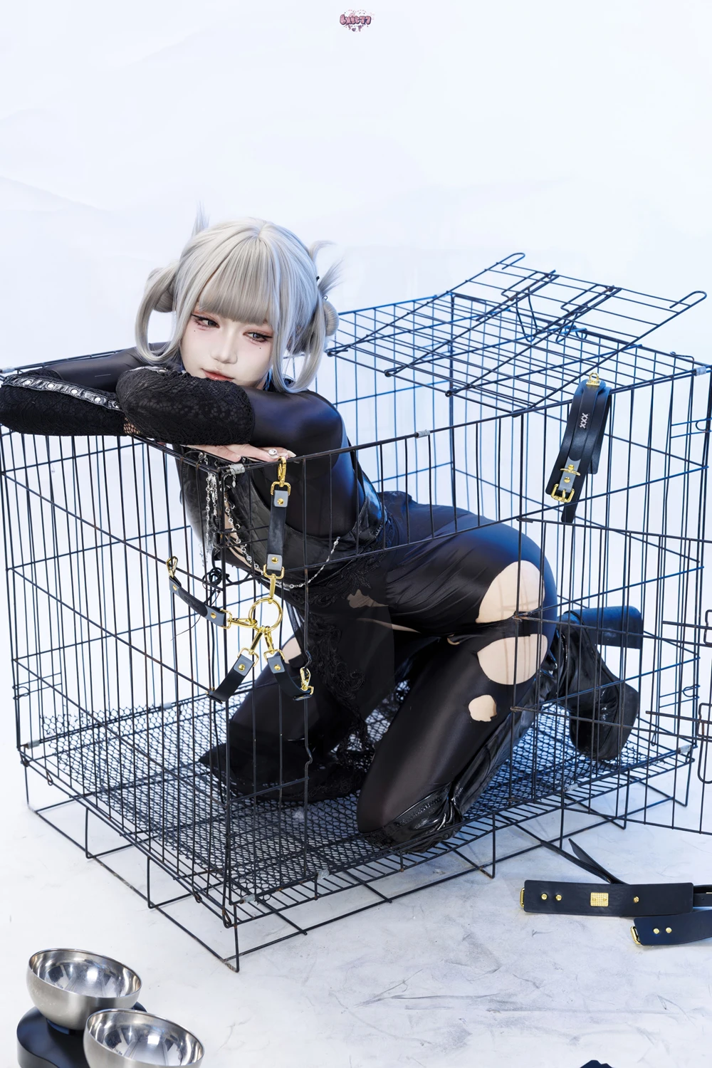 Cosplay 柒柒要乖哦 – 黑靡烟旗袍 - P59