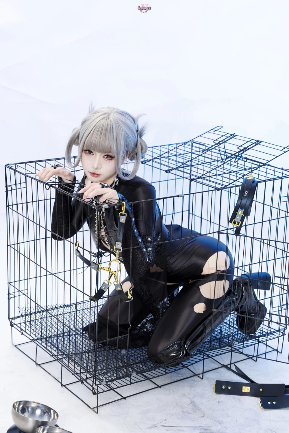 Cosplay 柒柒要乖哦 – 黑靡烟旗袍 - P60