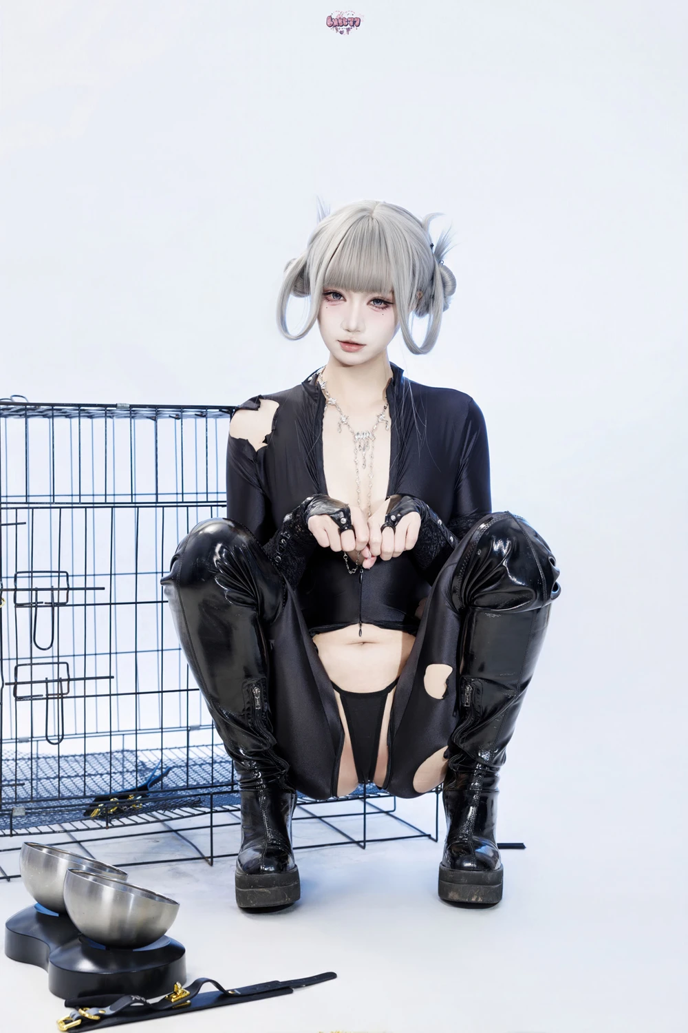 Cosplay 柒柒要乖哦 – 黑靡烟旗袍 - P65