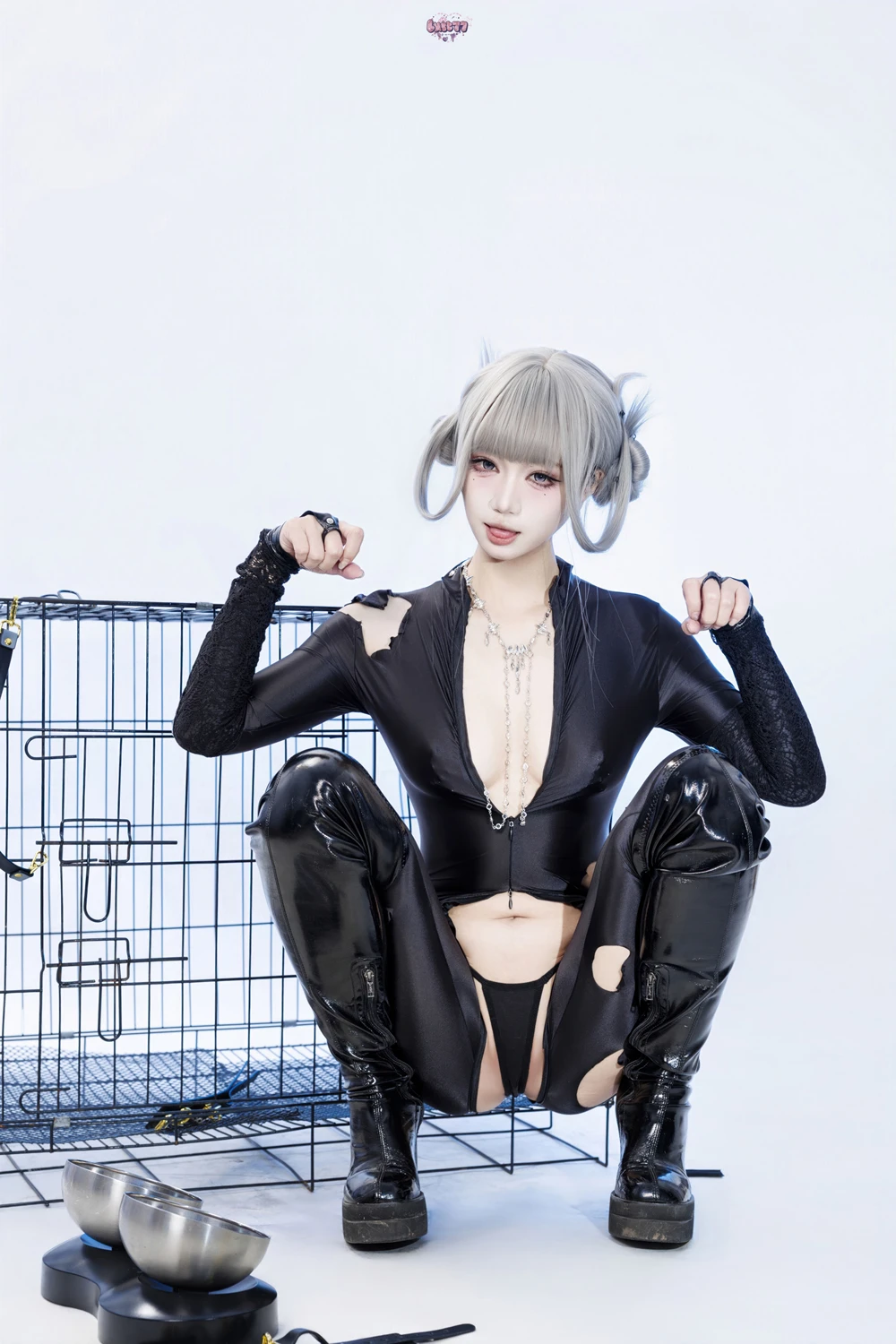 Cosplay 柒柒要乖哦 – 黑靡烟旗袍 - P66