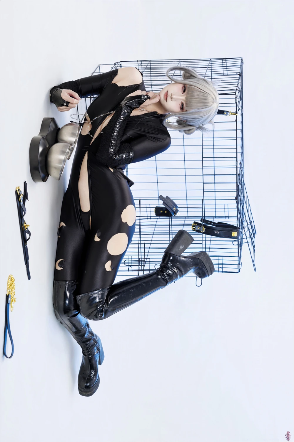 Cosplay 柒柒要乖哦 – 黑靡烟旗袍 - P73