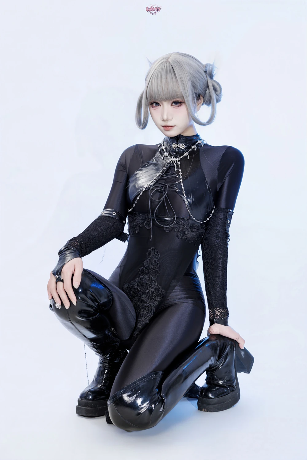 Cosplay 柒柒要乖哦 – 黑靡烟旗袍 - P7