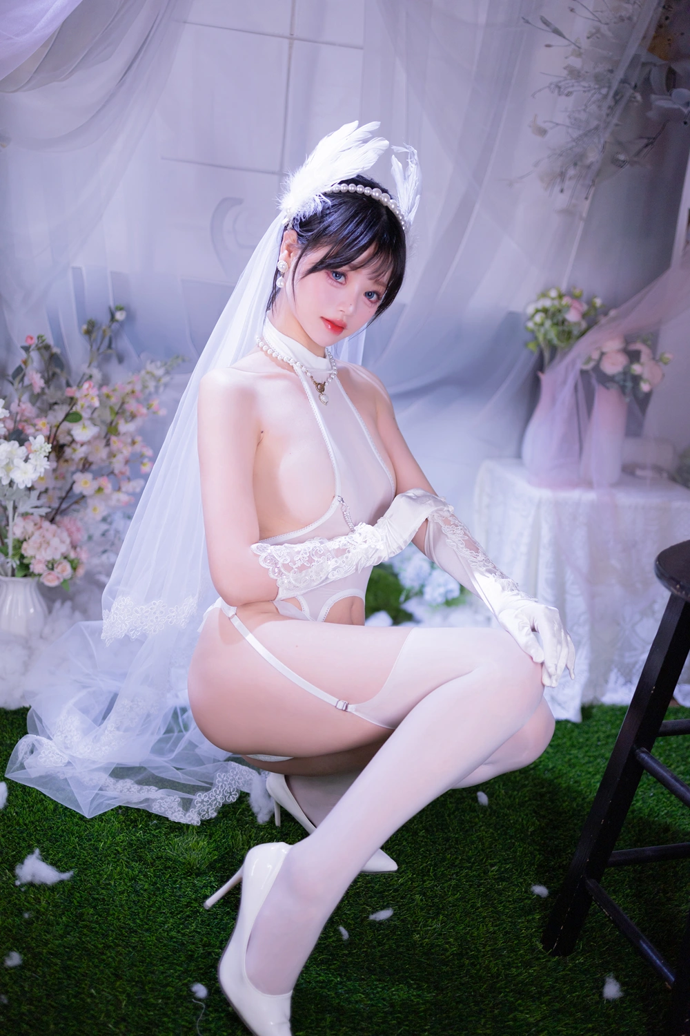 Cosplay 星黛鹿鹿 – 白丝花嫁 - P17