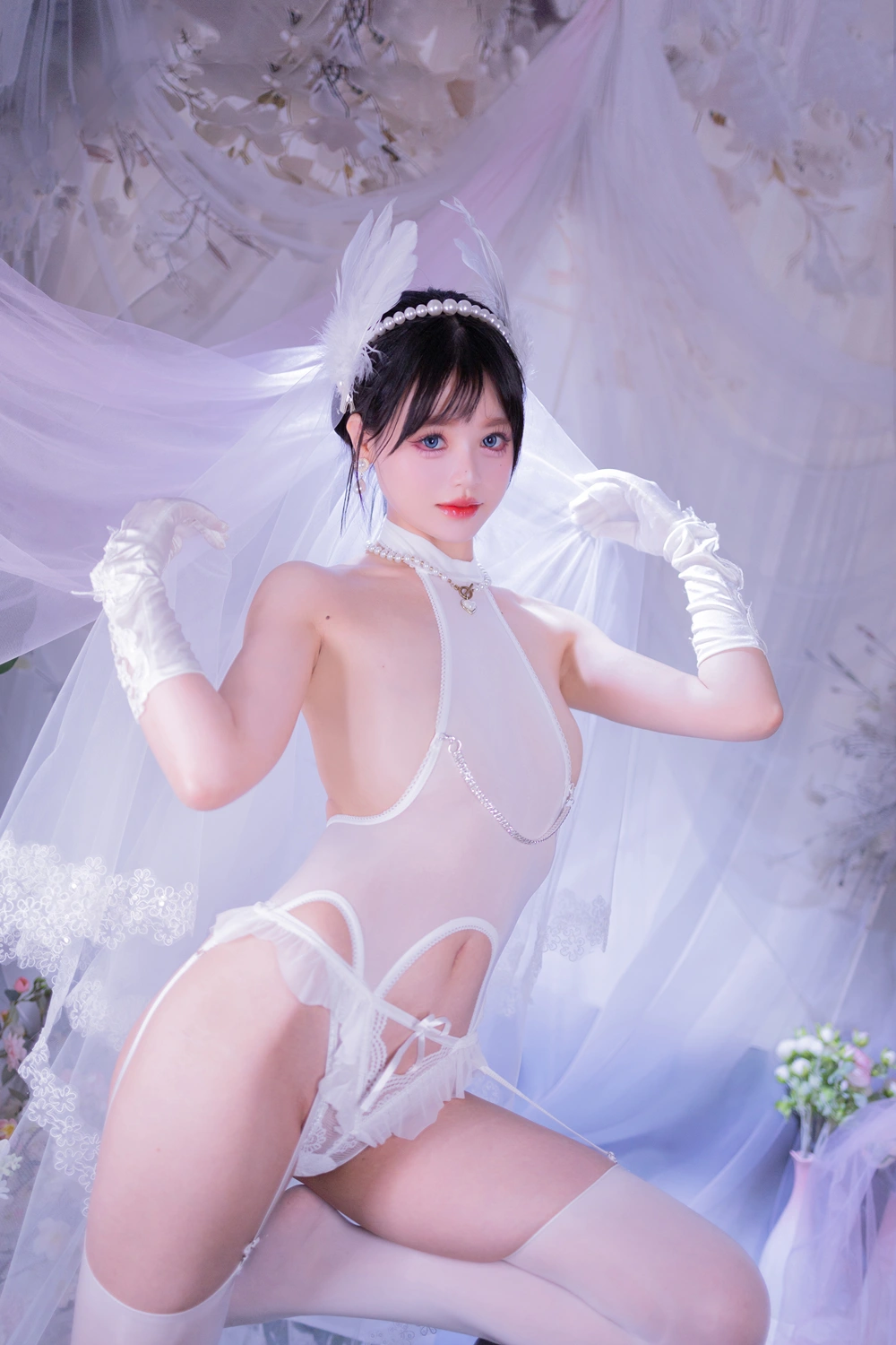 Cosplay 星黛鹿鹿 – 白丝花嫁 - P23