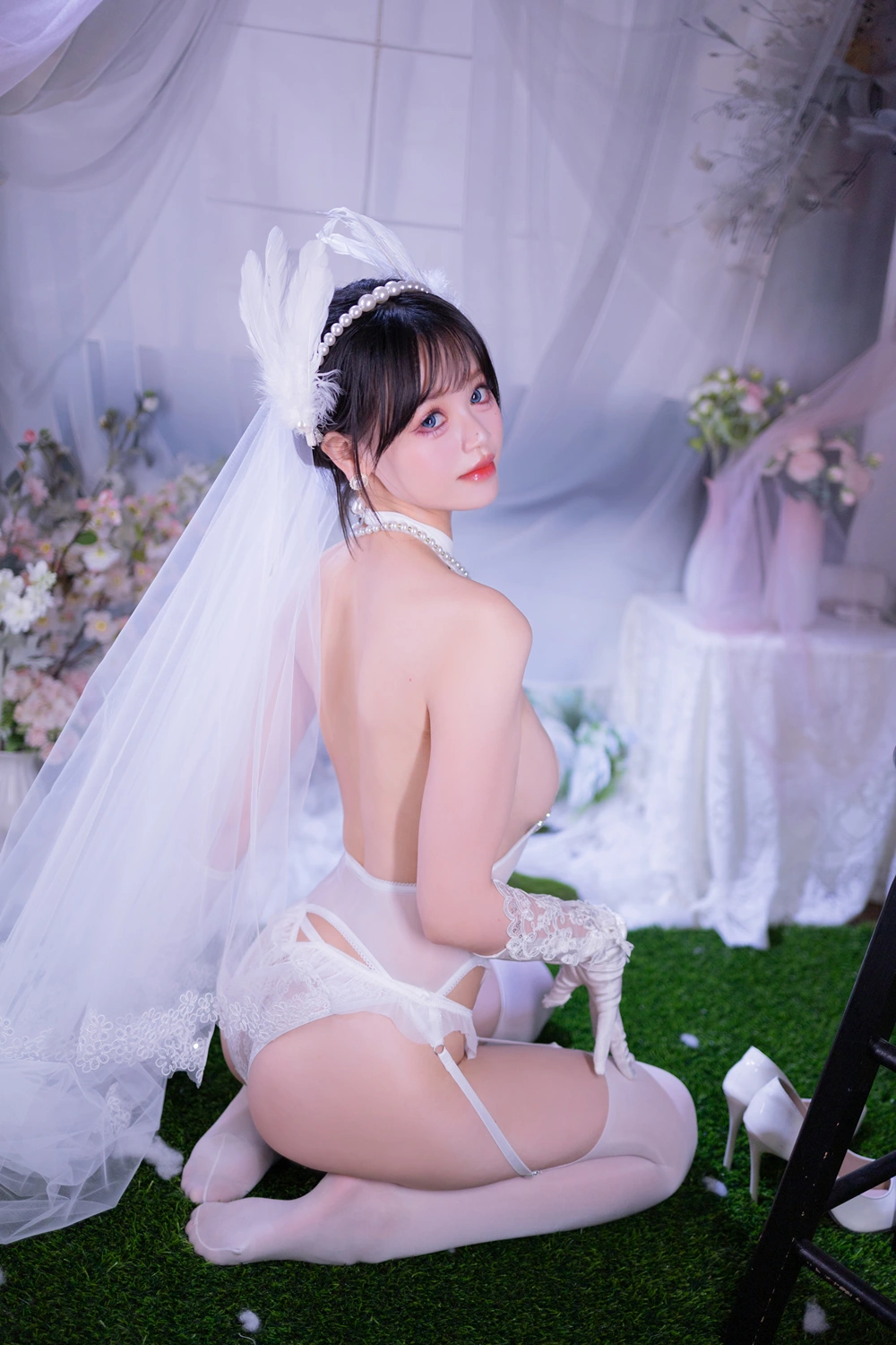 Cosplay 星黛鹿鹿 – 白丝花嫁 - P40