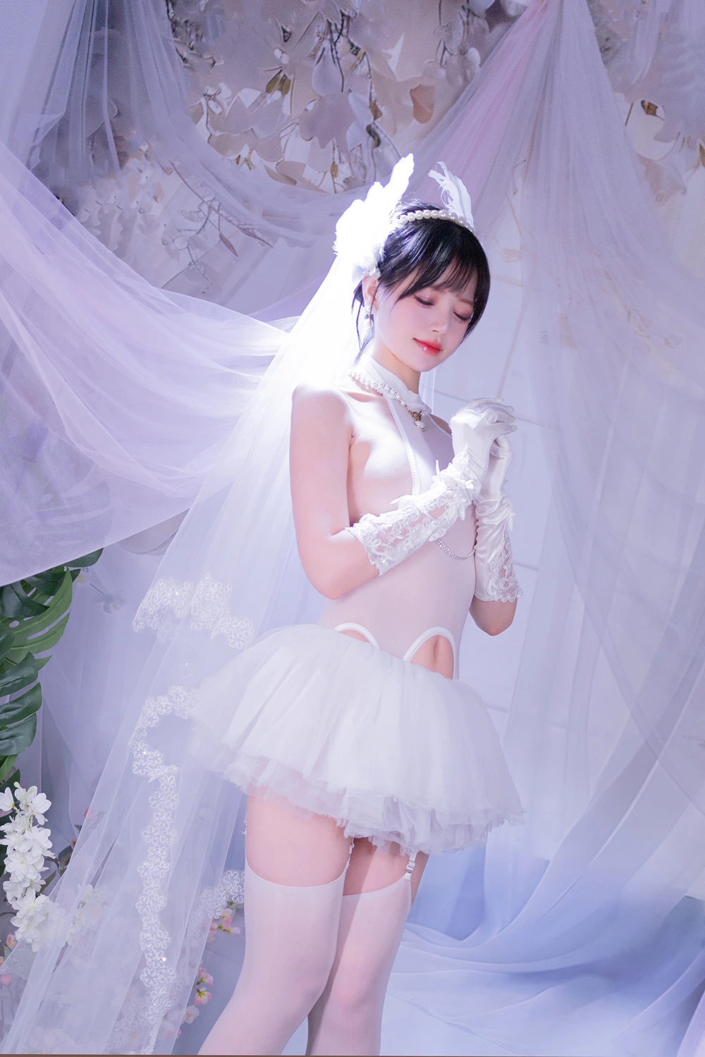 Cosplay 星黛鹿鹿 – 白丝花嫁 - P4