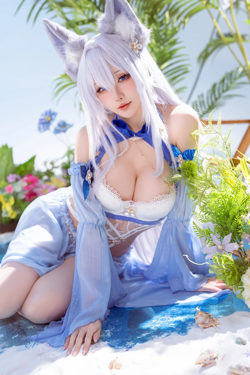 Cosplay 星之迟迟Hoshilily – 碧蓝航线 信浓泳装 - P4