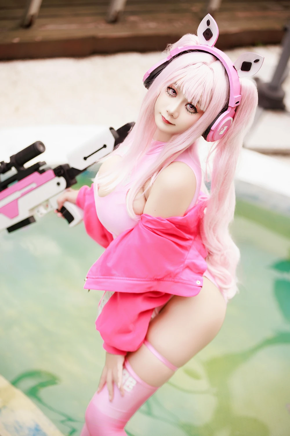 Cosplay 阿雪雪 – 爱丽丝泳装 - P5