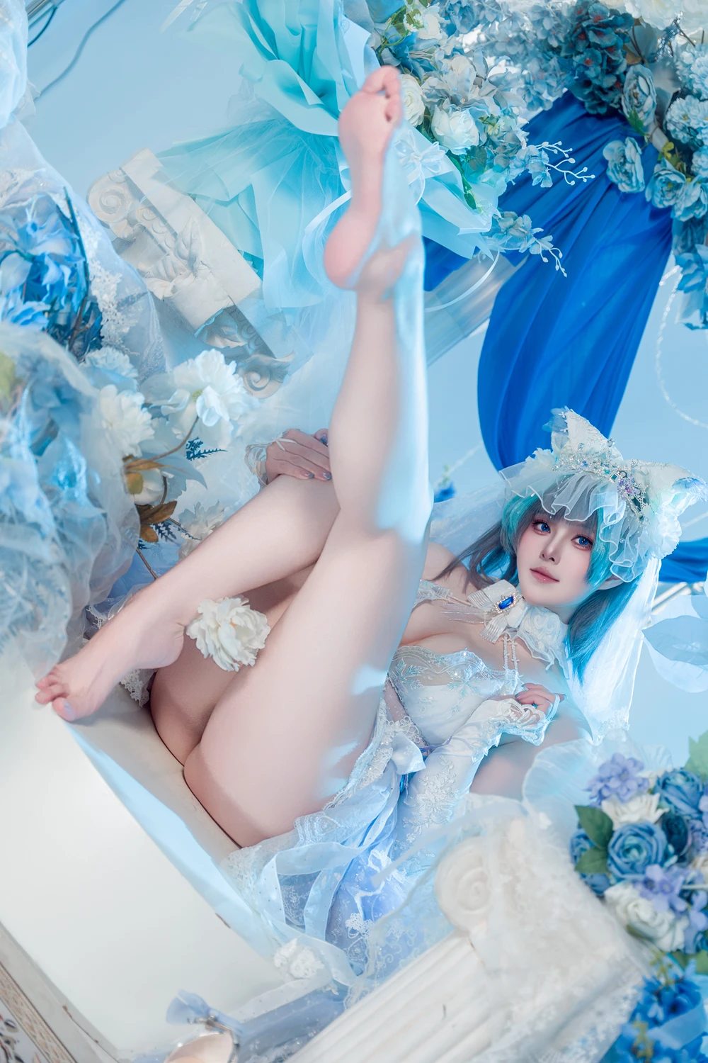 Cosplay Natsuko夏夏子 – 碧蓝航线 柴郡婚纱 - P19