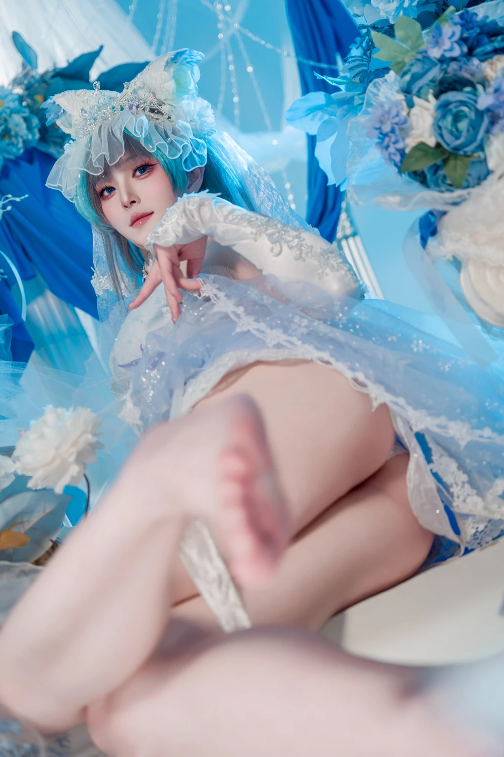 Cosplay Natsuko夏夏子 – 碧蓝航线 柴郡婚纱 - P27