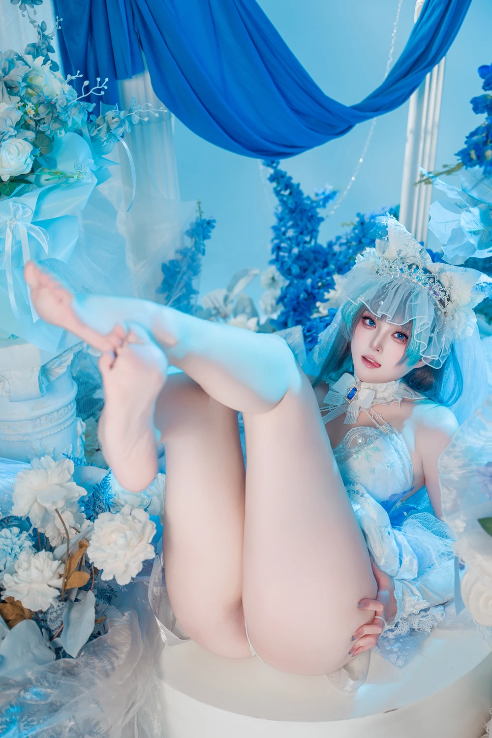 Cosplay Natsuko夏夏子 – 碧蓝航线 柴郡婚纱 - P39