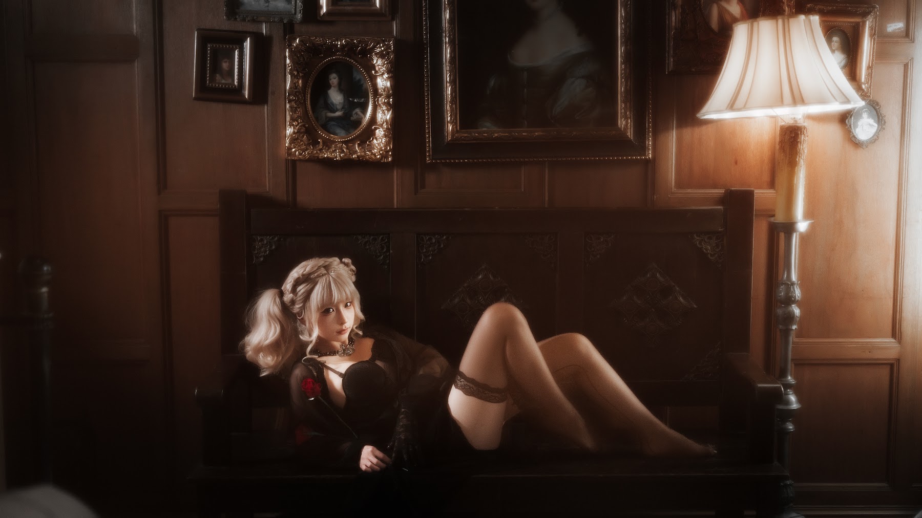 Coser@蠢沫沫 (chunmomo) – 黑红纱裙 - P28