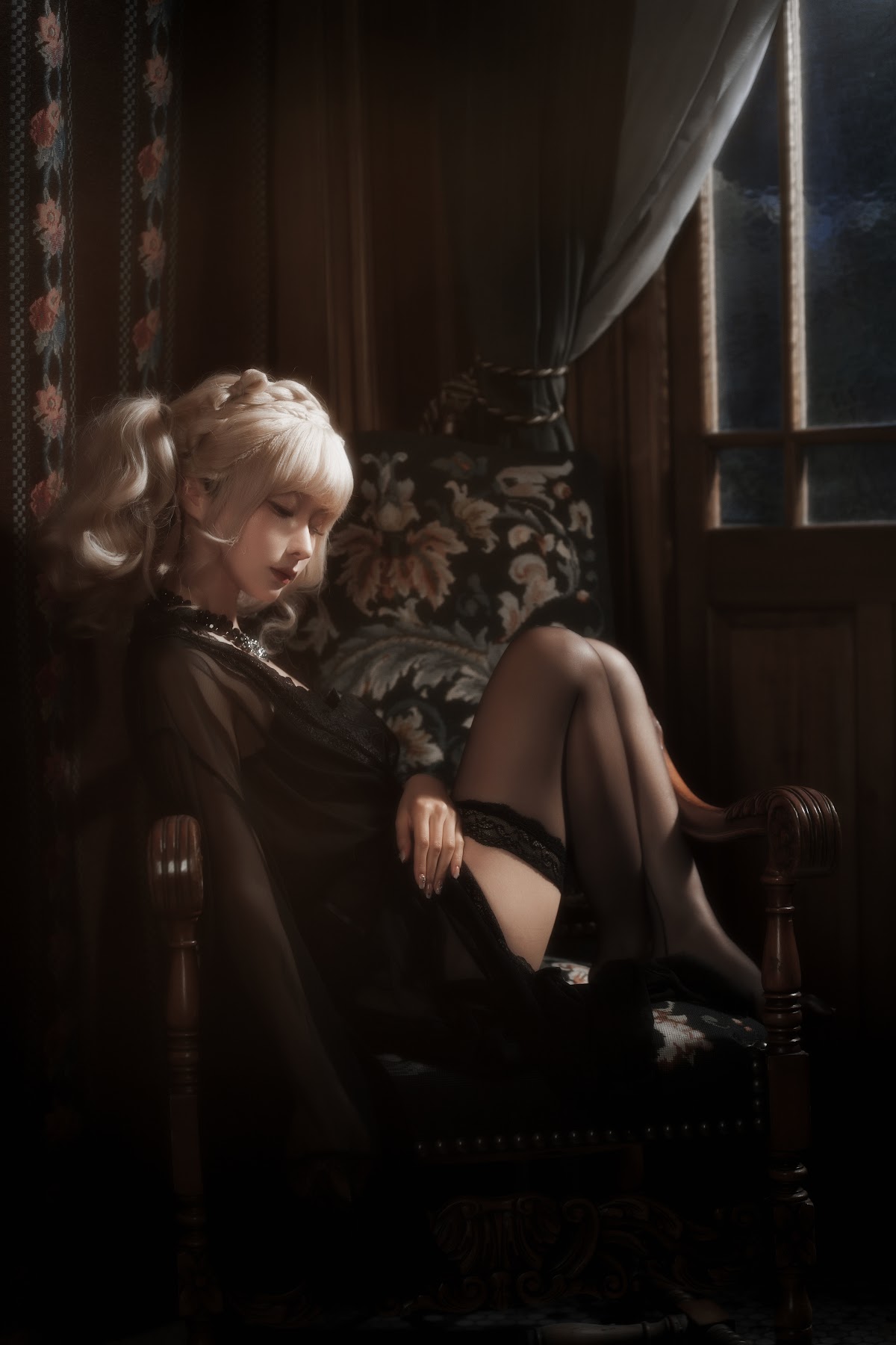 Coser@蠢沫沫 (chunmomo) – 黑红纱裙 - P38