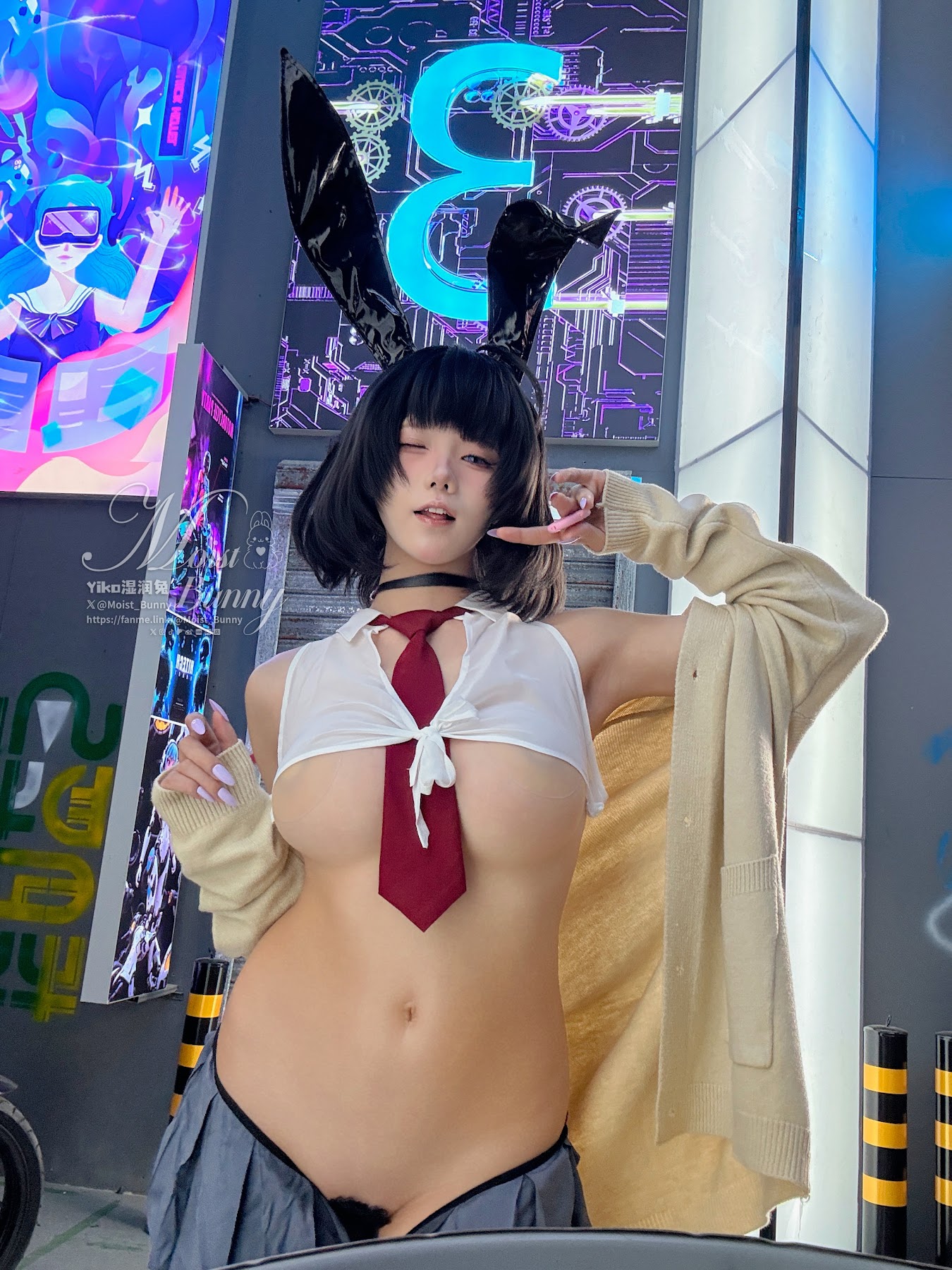 Coser@黏黏团子兔 – 10月作品『賽博逆JK』提线木偶 - P79