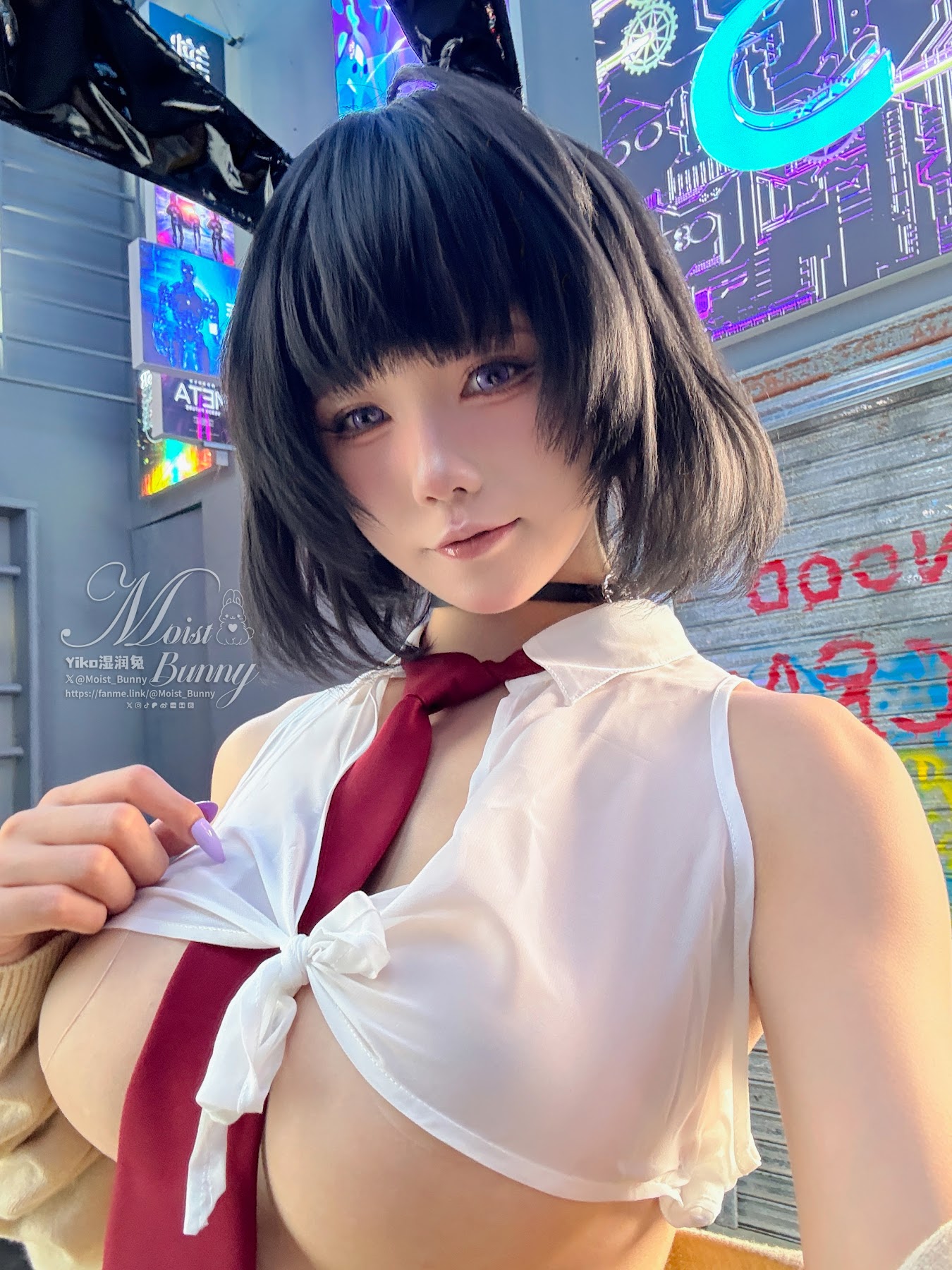 Coser@黏黏团子兔 – 10月作品『賽博逆JK』提线木偶 - P80