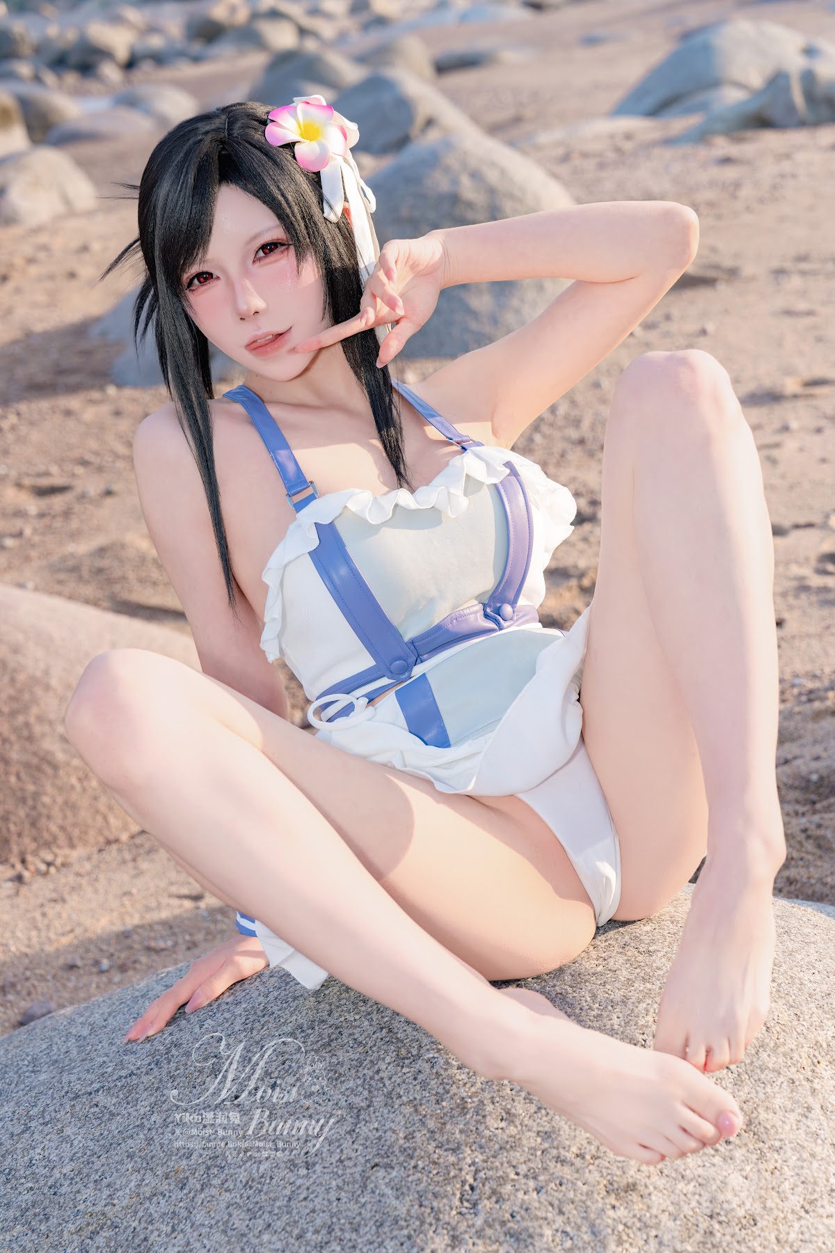 Coser@黏黏团子兔 – 2025泳装限定作 海边假日 蒂法 - P39