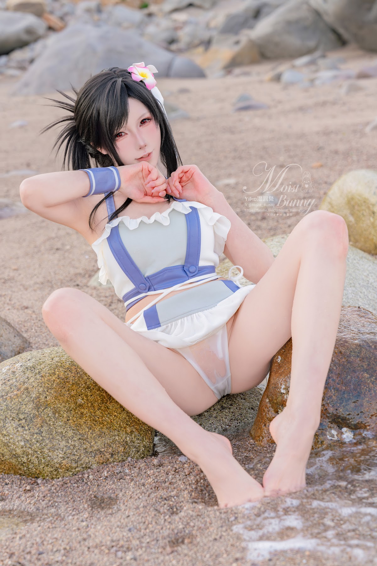 Coser@黏黏团子兔 – 2025泳装限定作 海边假日 蒂法 - P40