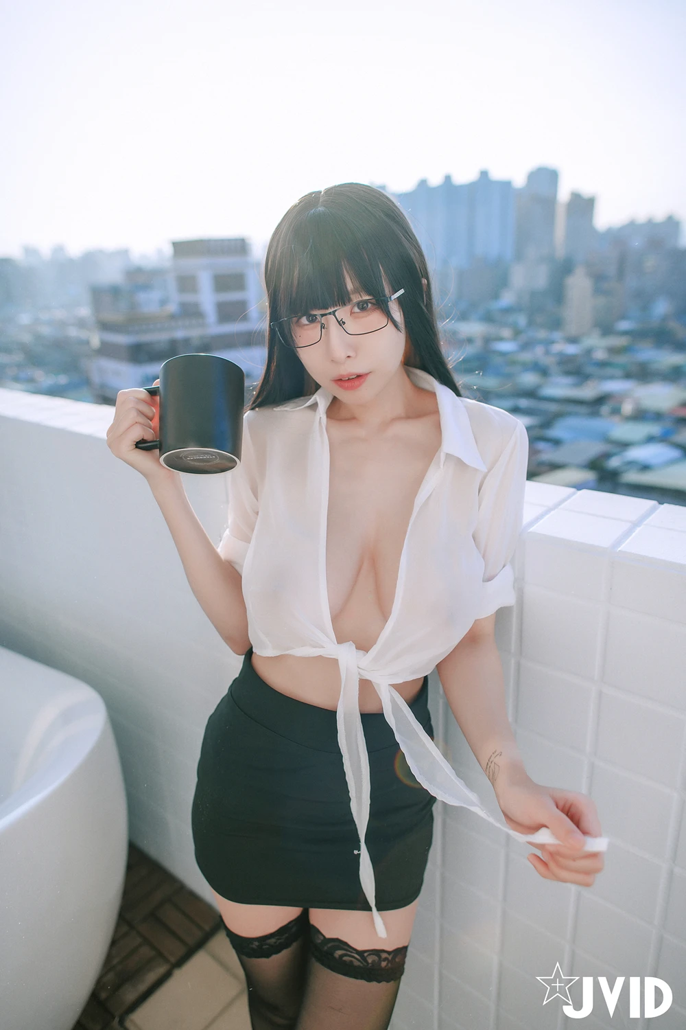 JVID 黎菲儿 – 超完美巨乳-色色的女同事加班时の脱衣诱惑 - P45