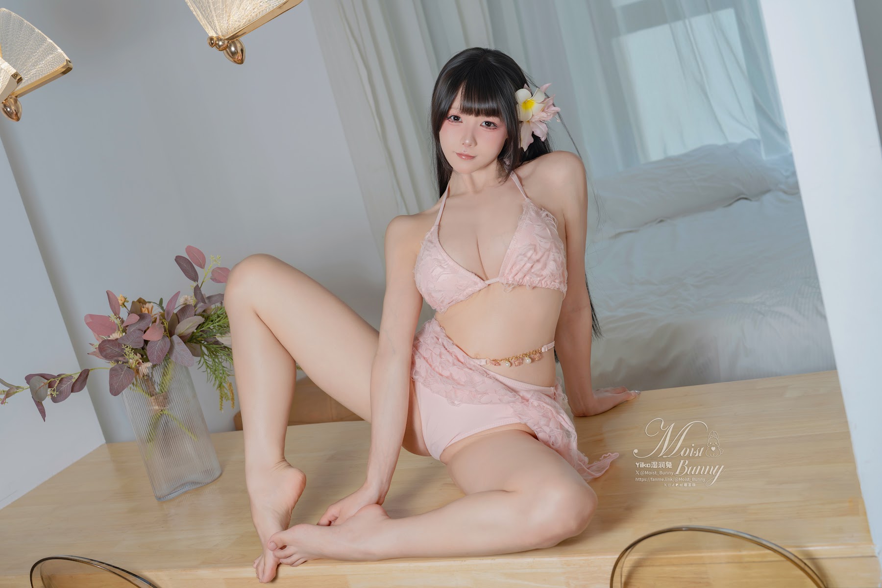 Coser@黏黏团子兔 – 07月作品『粉红假日』 - P36