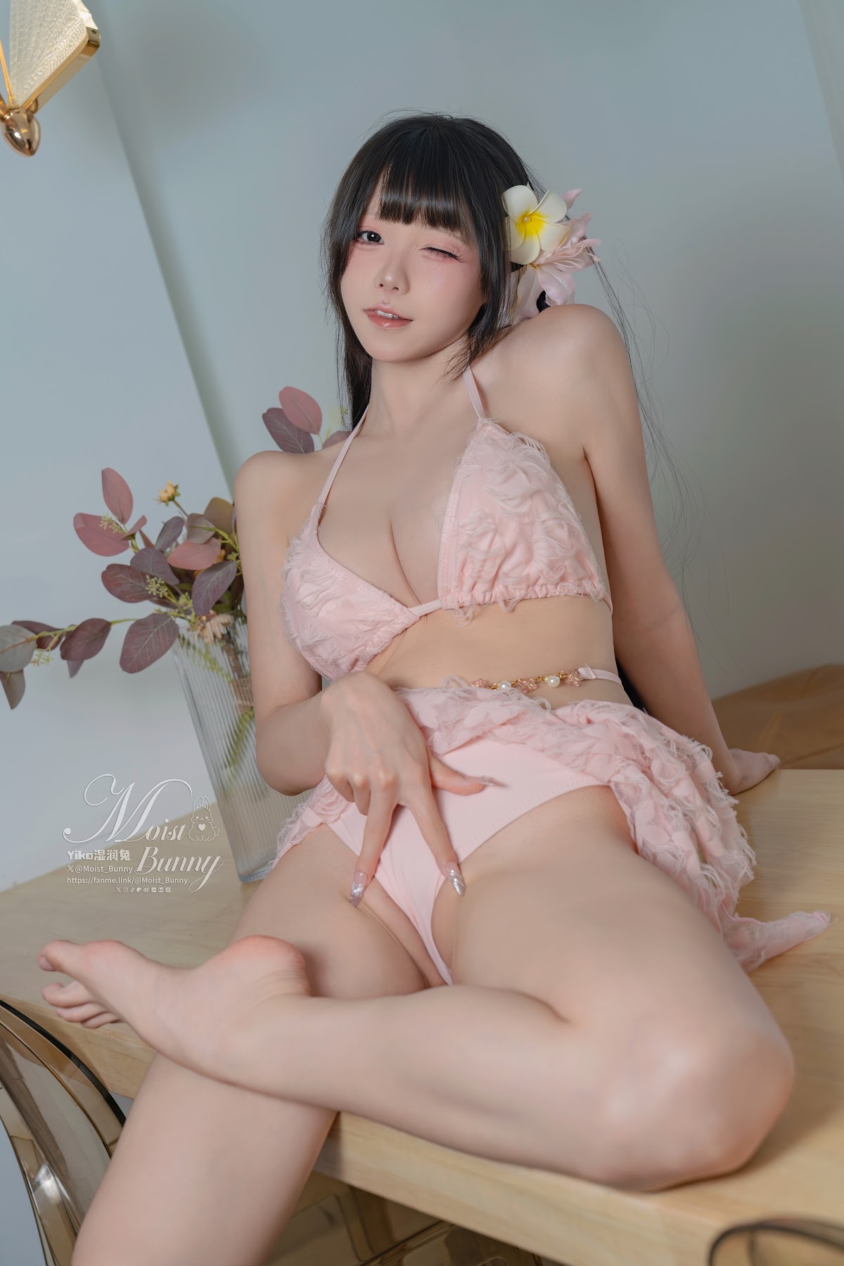 Coser@黏黏团子兔 – 07月作品『粉红假日』 - P39