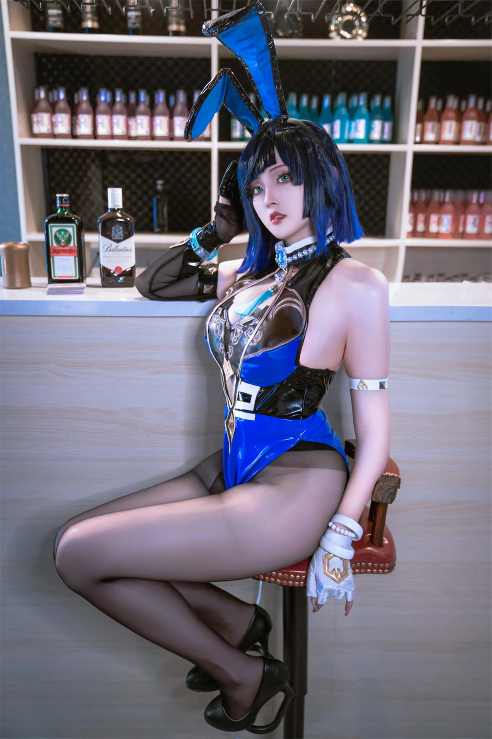Cosplay Natsuko夏夏子 – 原神 夜兰兔女郎 - P4