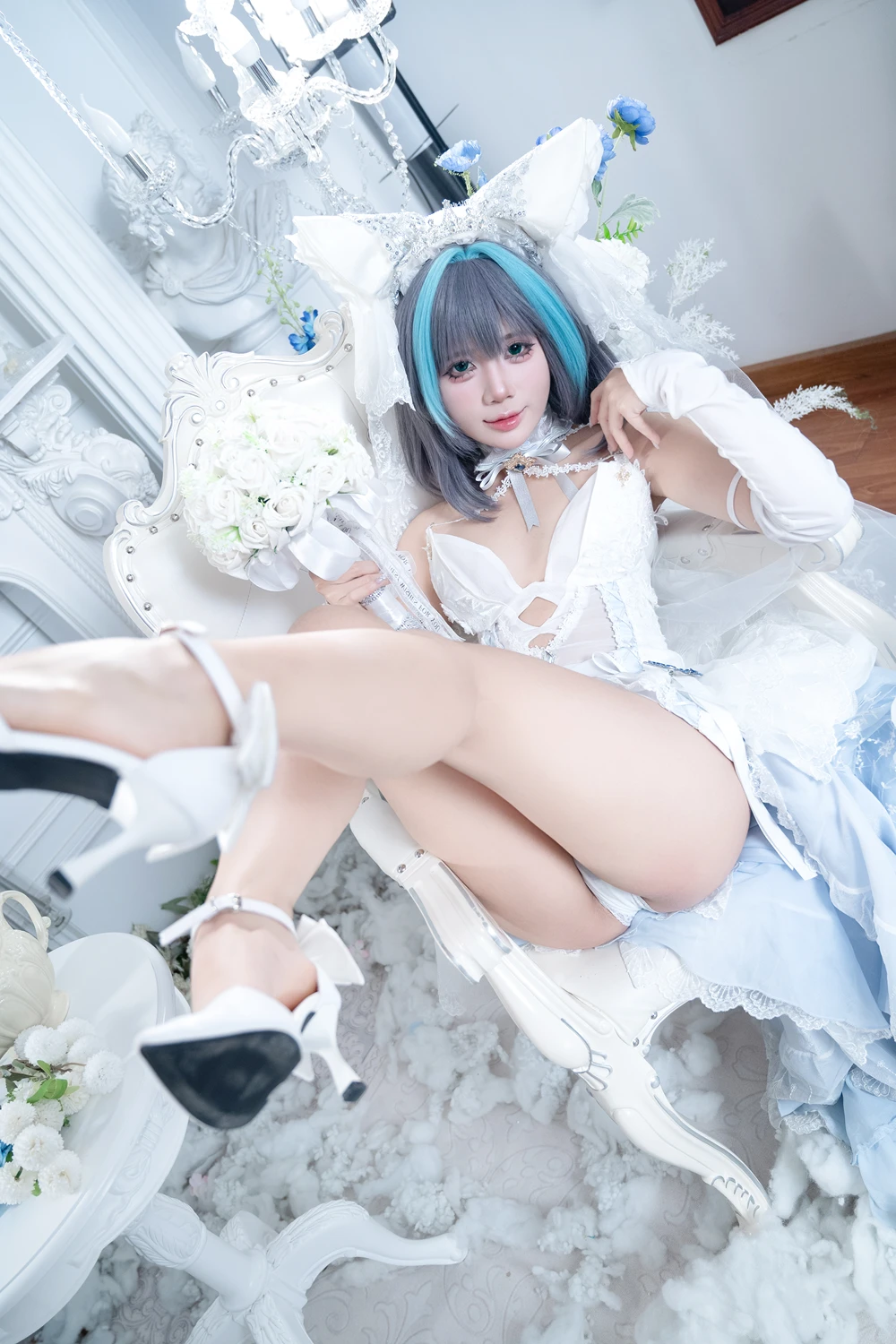 Cosplay PoppaChan – Cheshire Wedding & Nikke Blanc - P14