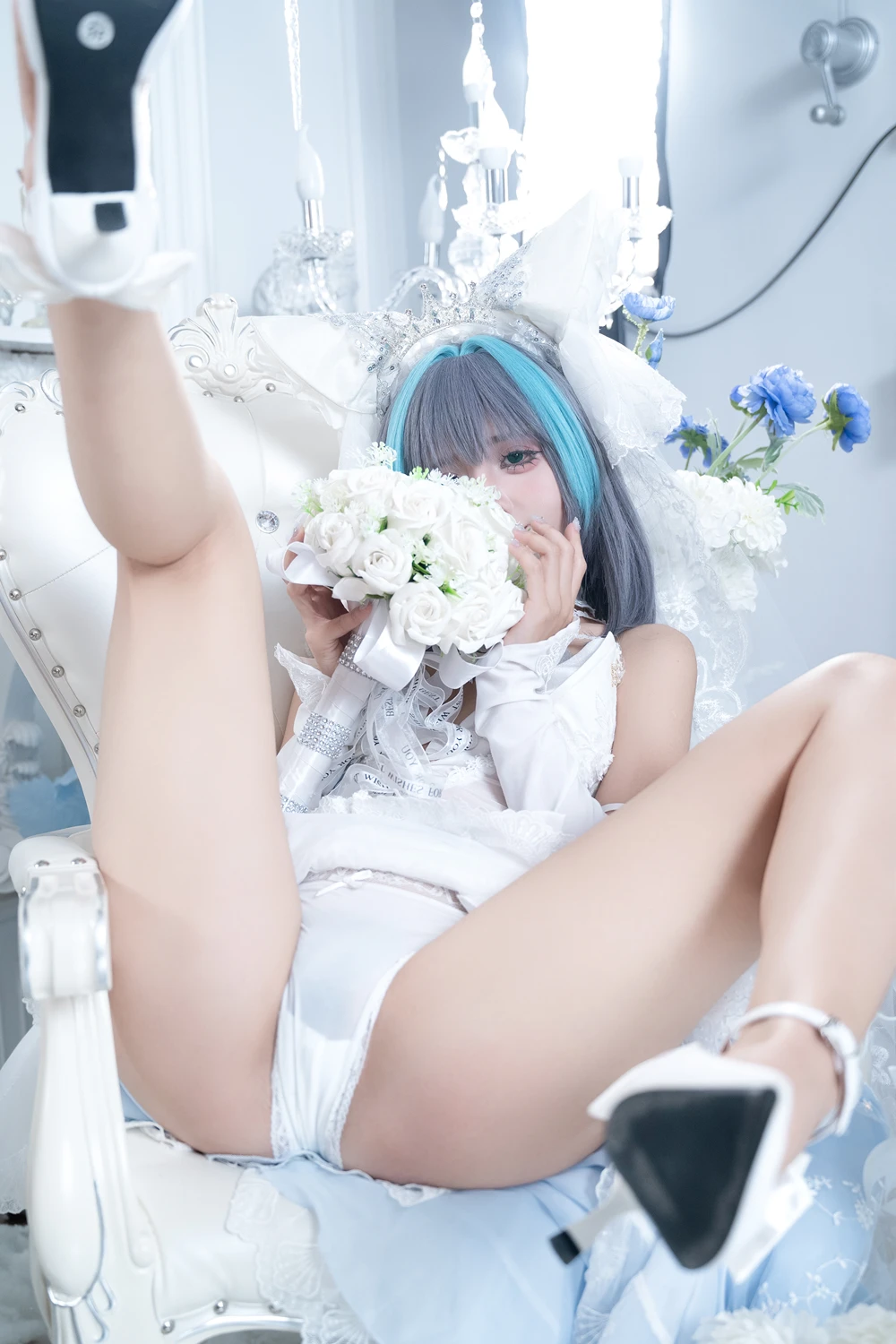 Cosplay PoppaChan – Cheshire Wedding & Nikke Blanc - P16