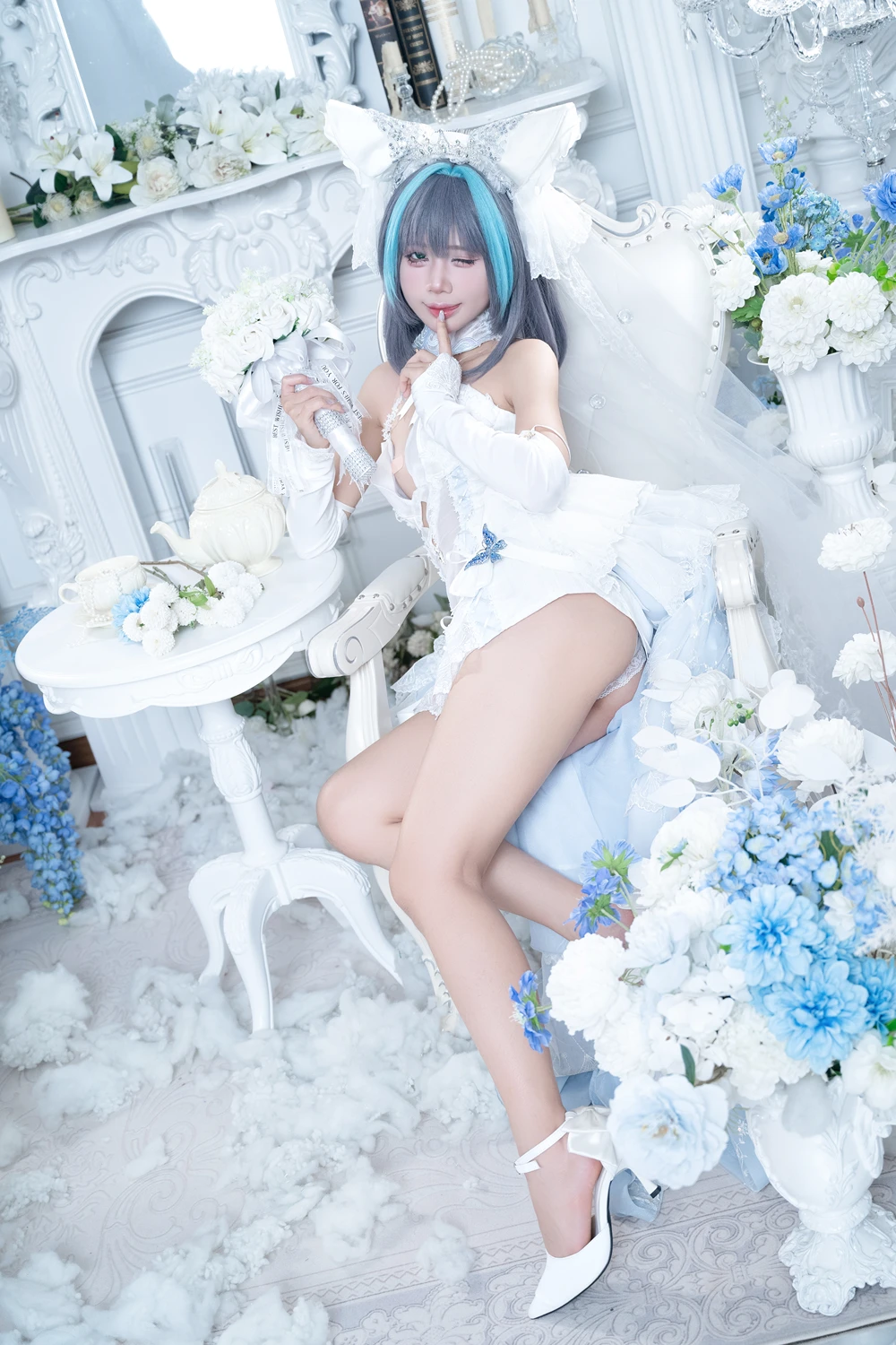 Cosplay PoppaChan – Cheshire Wedding & Nikke Blanc - P17