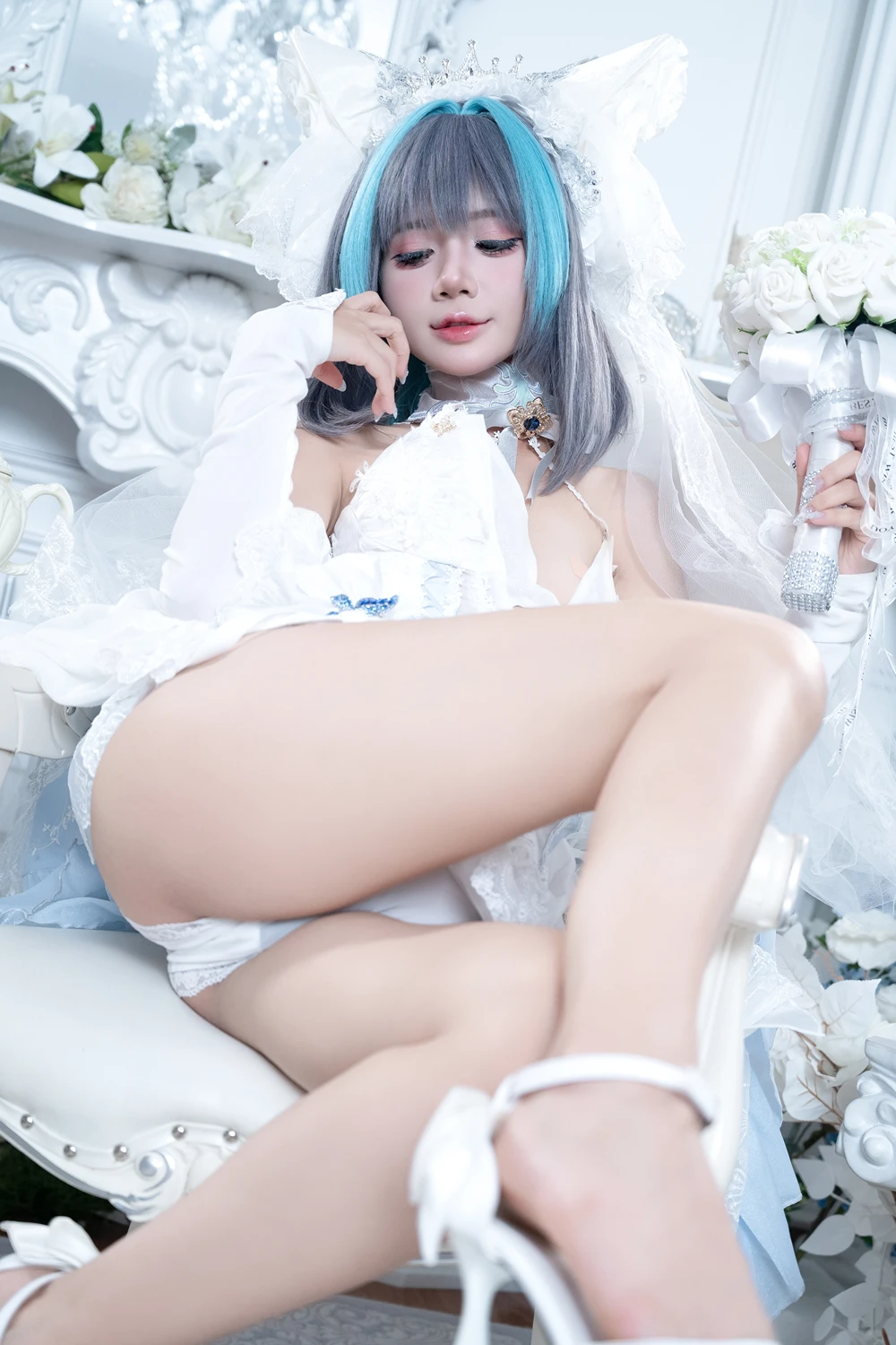 Cosplay PoppaChan – Cheshire Wedding & Nikke Blanc - P5