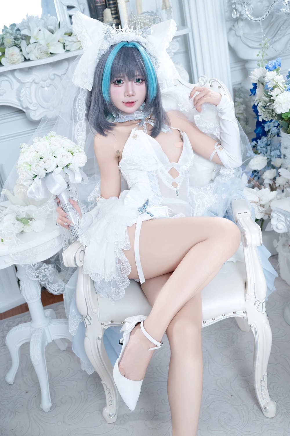 Cosplay PoppaChan – Cheshire Wedding & Nikke Blanc - P6