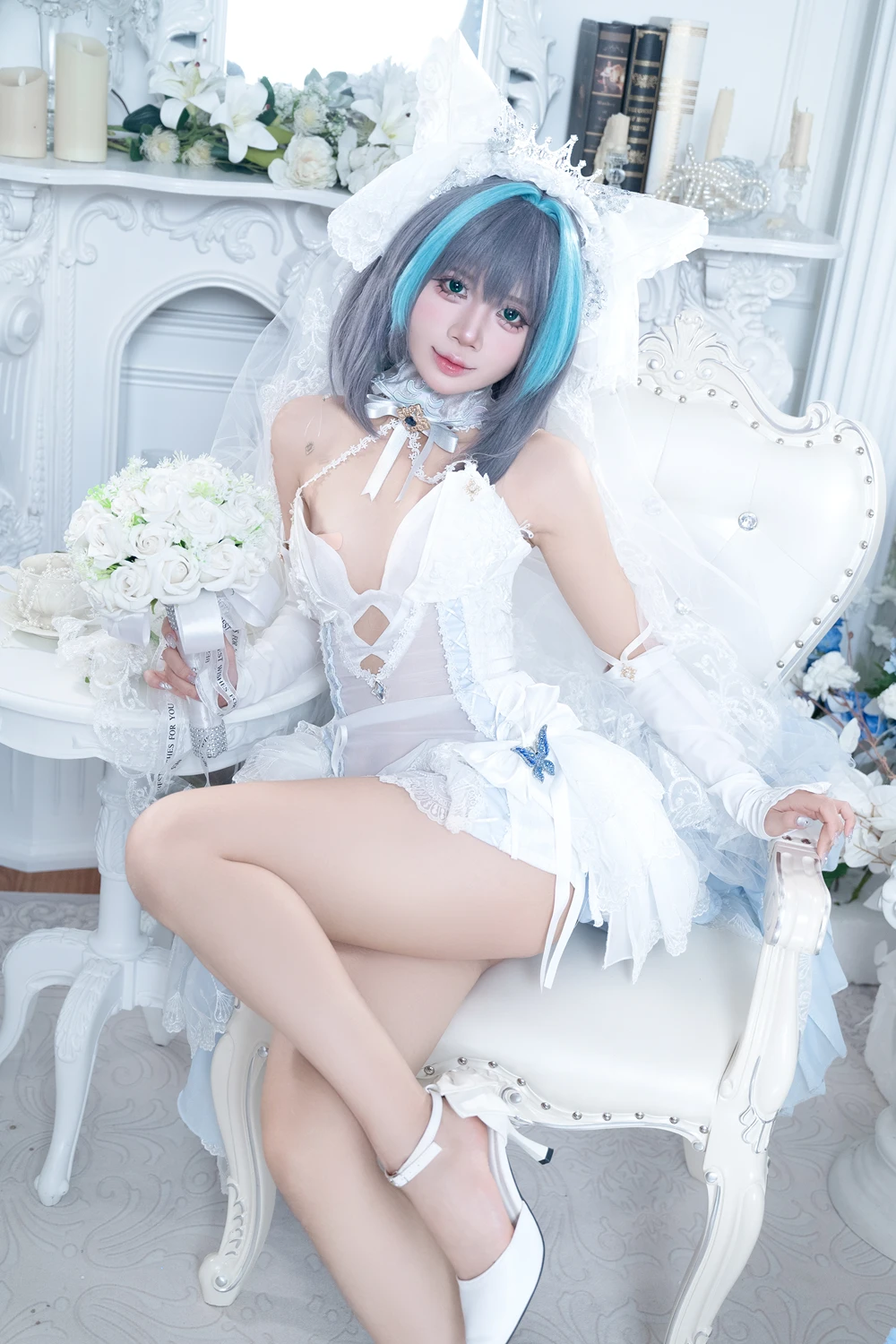 Cosplay PoppaChan – Cheshire Wedding & Nikke Blanc - P7