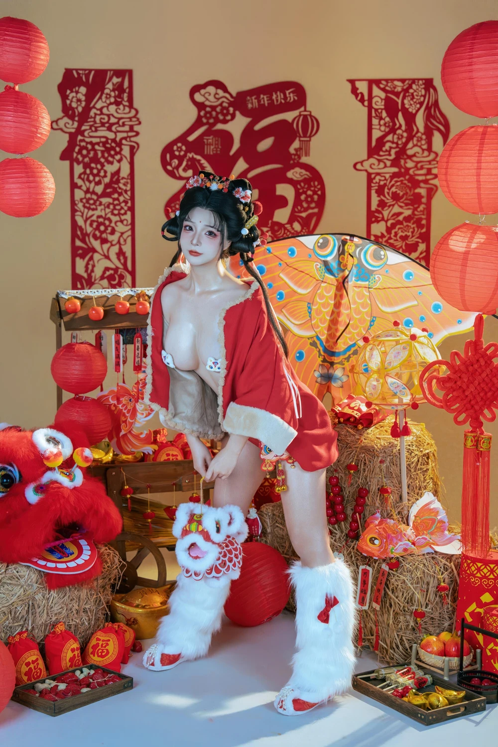 Cosplay Yuuhui玉汇 – 2026新春特辑 醒狮少女 - P118