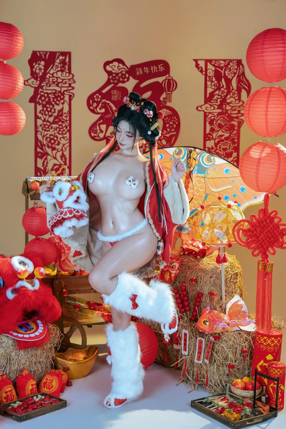 Cosplay Yuuhui玉汇 – 2026新春特辑 醒狮少女 - P119