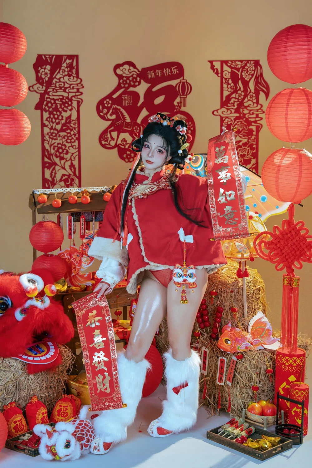 Cosplay Yuuhui玉汇 – 2026新春特辑 醒狮少女 - P3