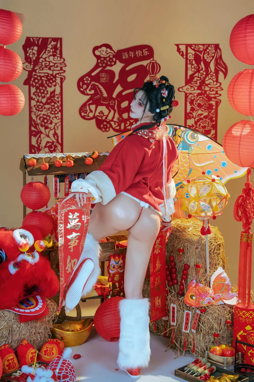 Cosplay Yuuhui玉汇 – 2026新春特辑 醒狮少女 - P4