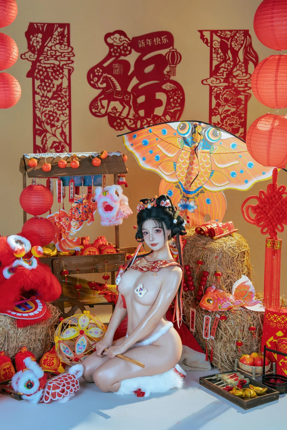 Cosplay Yuuhui玉汇 – 2026新春特辑 醒狮少女 - P53