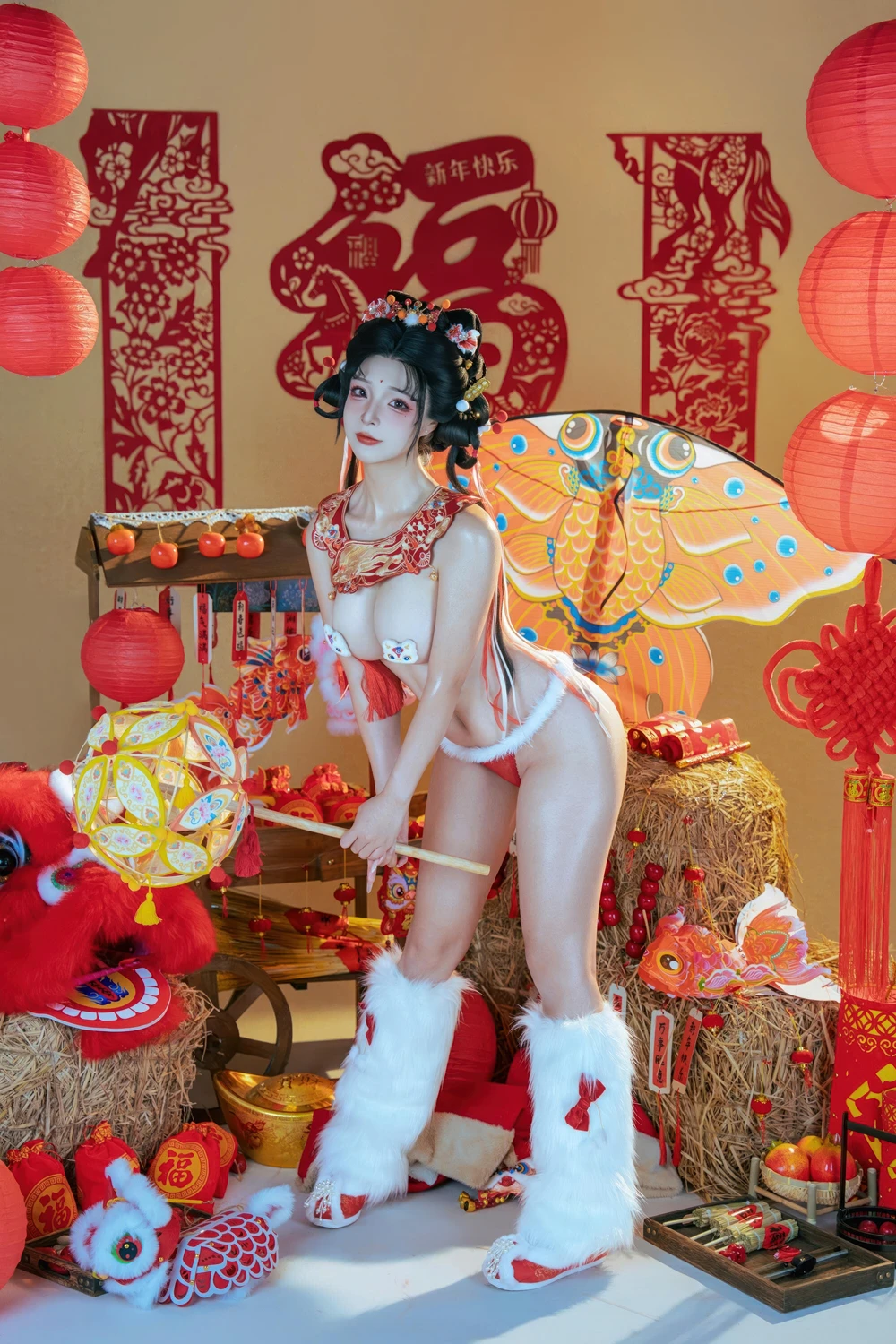 Cosplay Yuuhui玉汇 – 2026新春特辑 醒狮少女 - P64