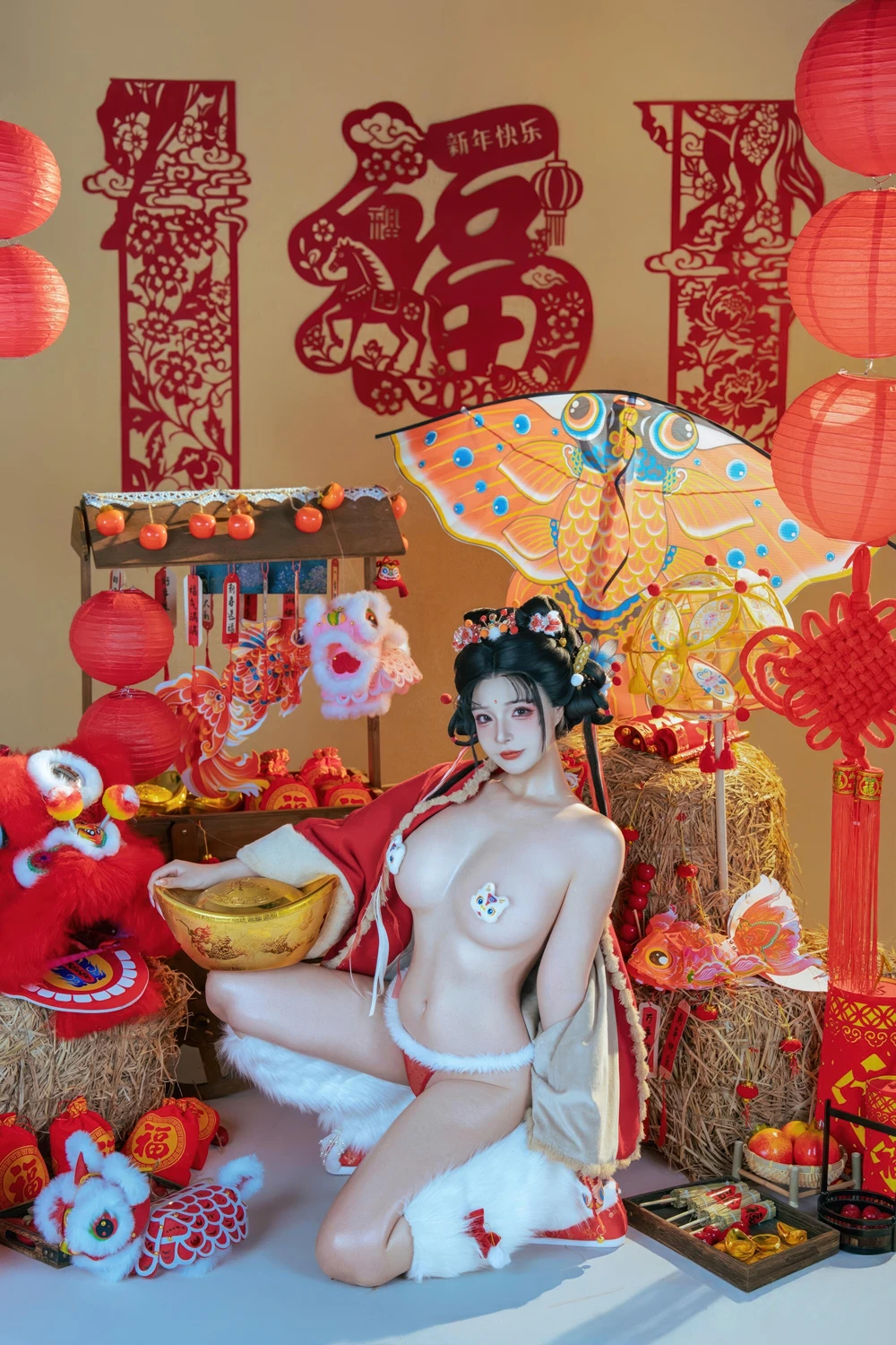 Cosplay Yuuhui玉汇 – 2026新春特辑 醒狮少女 - P78
