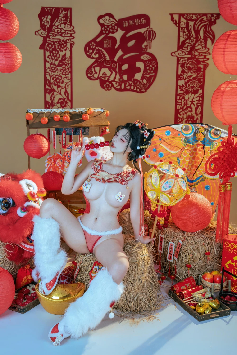 Cosplay Yuuhui玉汇 – 2026新春特辑 醒狮少女 - P91