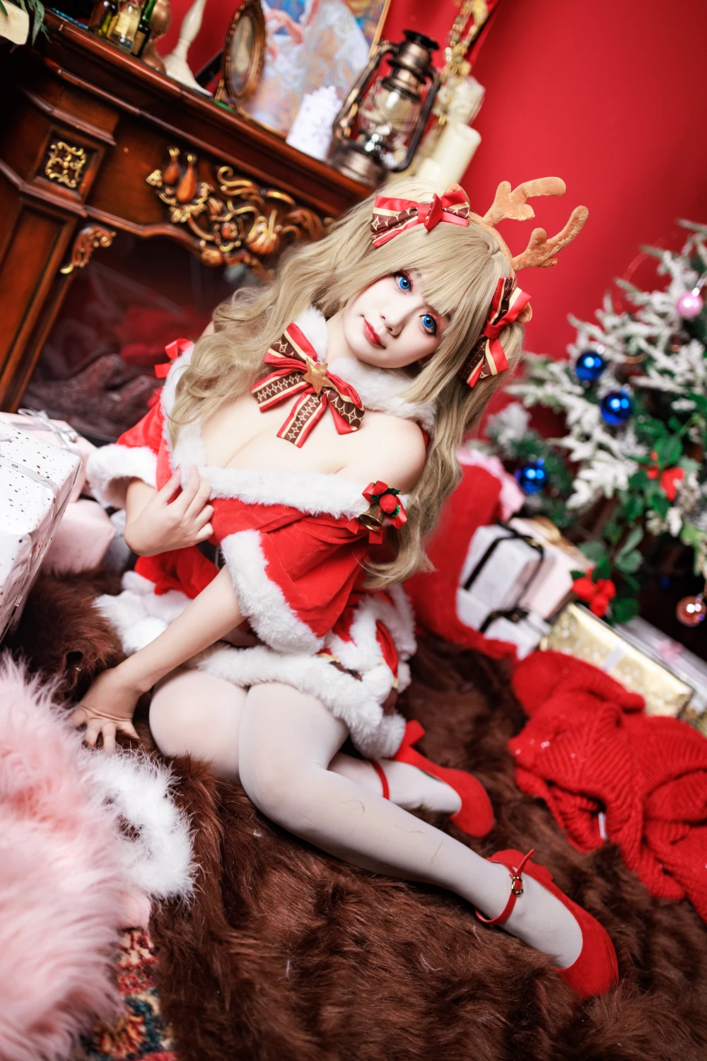 Cosplay 阿雪雪 – 圣诞芭芭拉 - P15