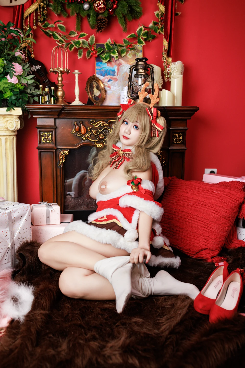 Cosplay 阿雪雪 – 圣诞芭芭拉 - P78